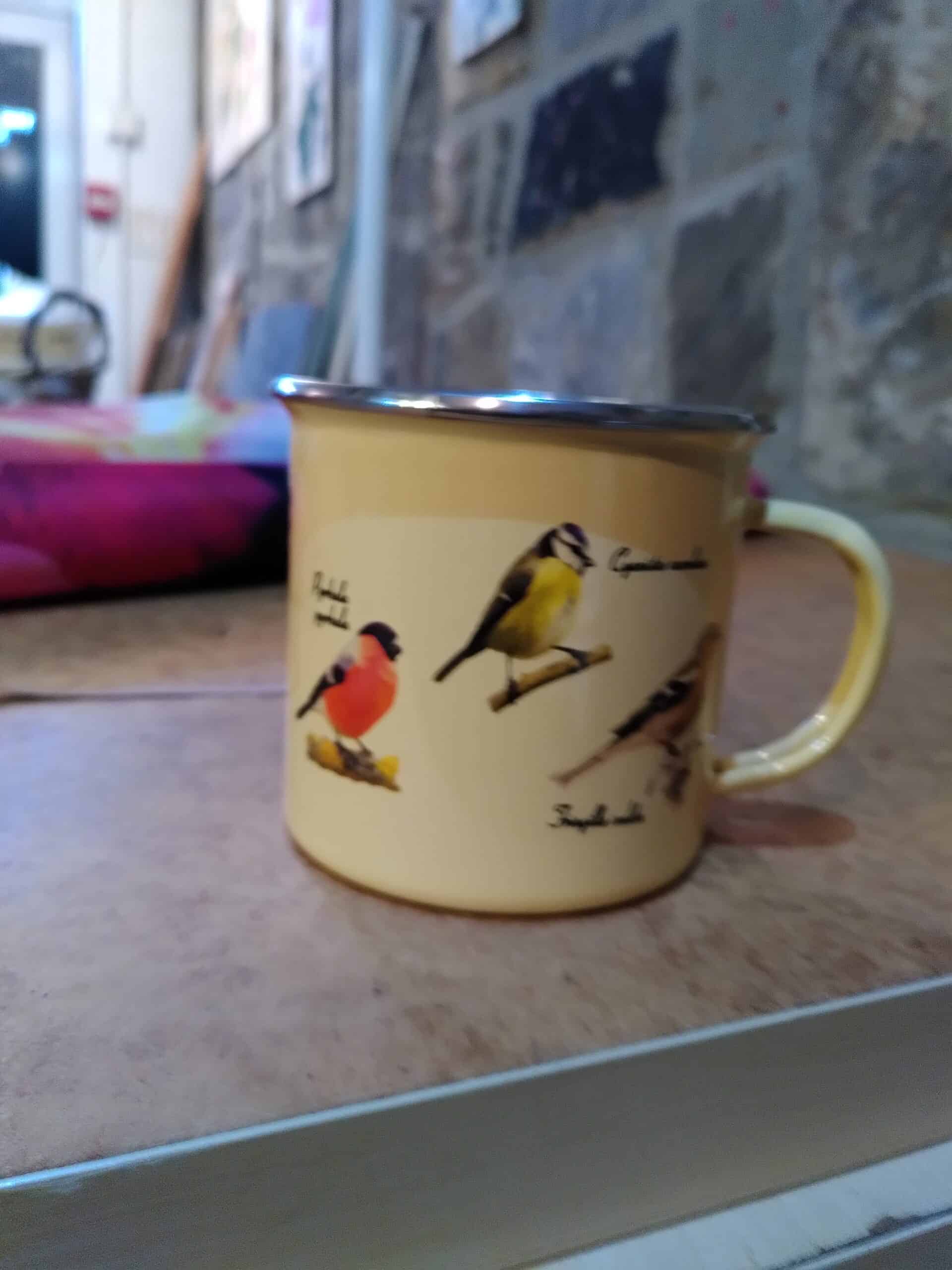 Enamel Bird Mug